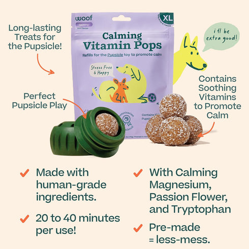 Woof Calming Vitamins Pops Beef XL 12oz - Poudre Pet and Feed Supply